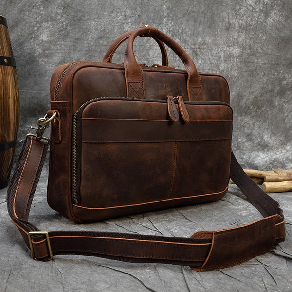 leather laptop bags for men with strap