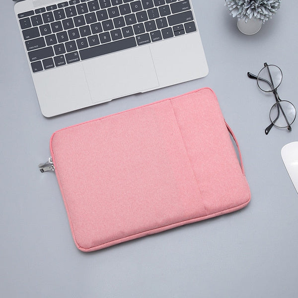 pink laptop case + laptop