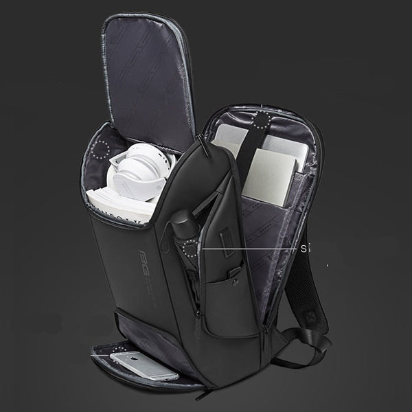 black laptop backpack , lots of pockets